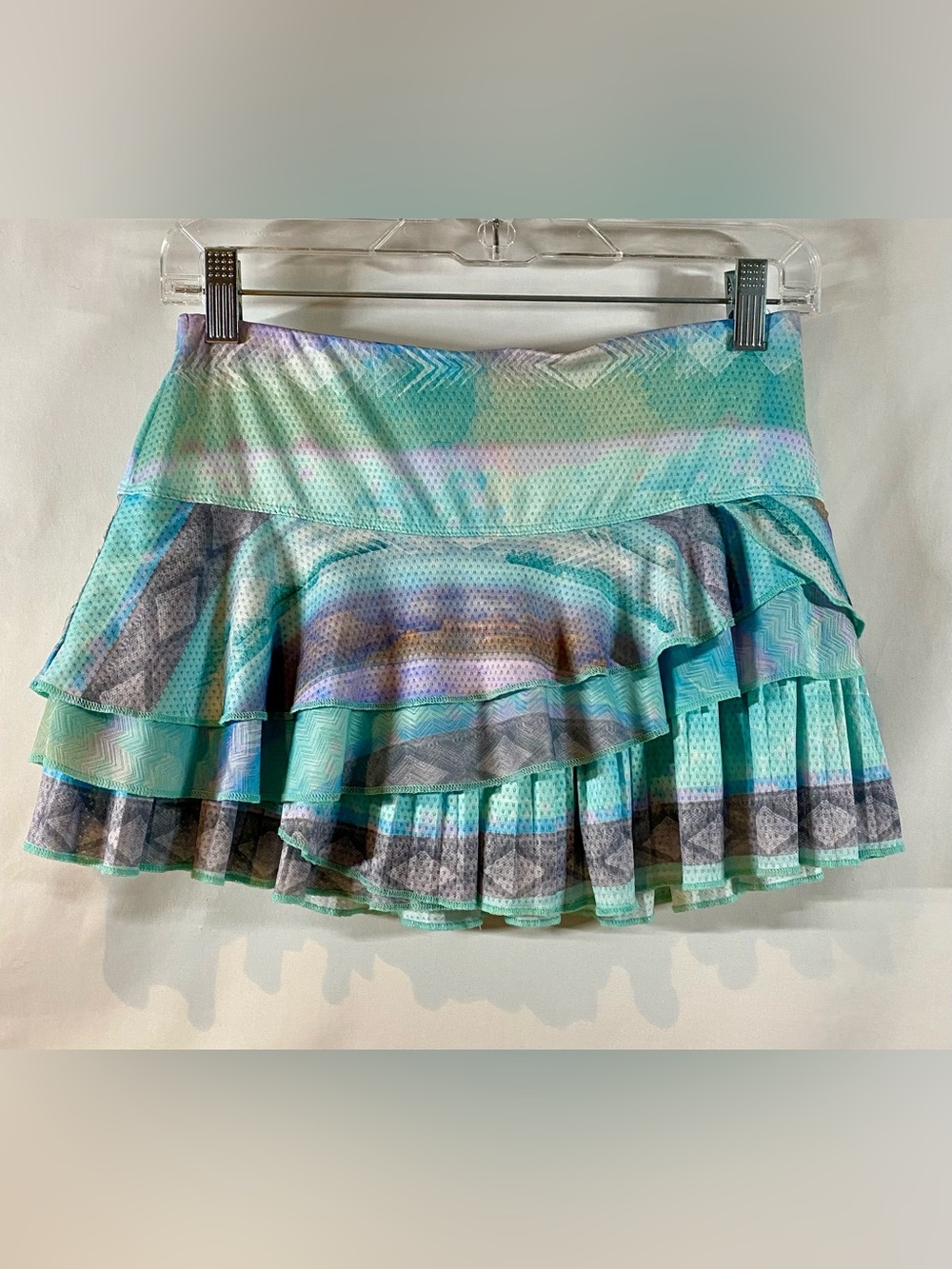 Lucky in Love Layered Ruffle Athletic Tennis Skort, Size S